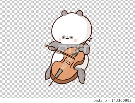 A panda playing the cello (as part of an orchestra) A panda playing the cello (as part of an orchestra) 143300992