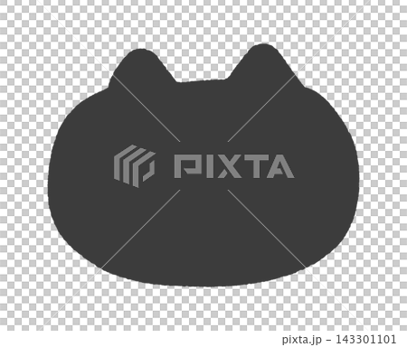 Loosely drawn black cat face silhouette icon - Simple and cute cat parts decorative illustration material Loosely drawn black cat face silhouette icon - Simple and cute cat parts decorative illustration material 143301101