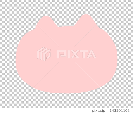 Hand-drawn pink cat face silhouette icon - Pop and cute cat-shaped decorative part illustration material 143301102