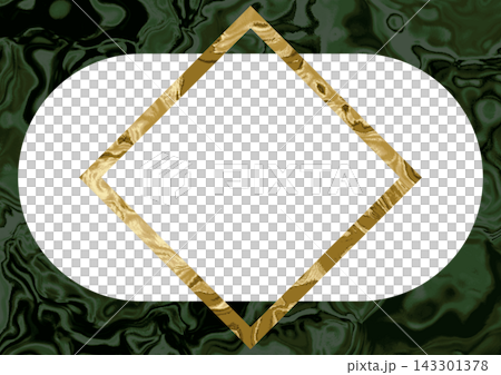 Gold frame diamond green fluid marble background Gold frame diamond green fluid marble background 143301378
