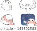 水彩のシロフクロウ 143302583