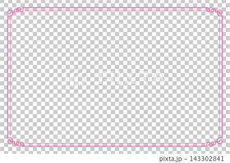 Girly pink retro-style European frame decorative border (line width can be changed) 143302841
