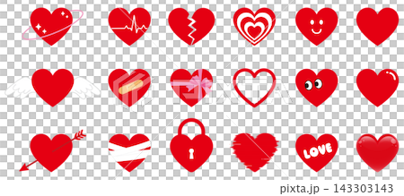 A set of illustrations of various types of hearts A set of illustrations of various types of hearts 143303143