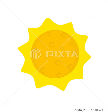 Sun icon, bright yellow sun 143303716