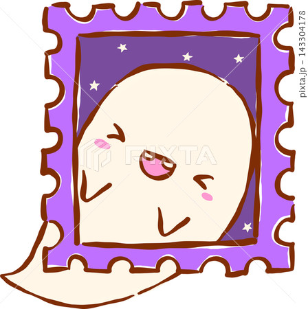 Spooky Mail Halloween Delivery, Cute Ghost Stamp Hand Drawn Illustration Spooky Mail Halloween Delivery, Cute Ghost Stamp Hand Drawn Illustration 143304178