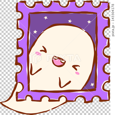 Spooky Mail Halloween Delivery, Cute Ghost Stamp Hand Drawn Illustration Spooky Mail Halloween Delivery, Cute Ghost Stamp Hand Drawn Illustration 143304178