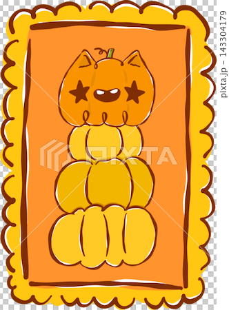 Spooky Mail Halloween Delivery Cute Stacked Pumpkins Postage Stamp Hand Drawn Illustration Spooky Mail Halloween Delivery Cute Stacked Pumpkins Postage Stamp Hand Drawn Illustration 143304179