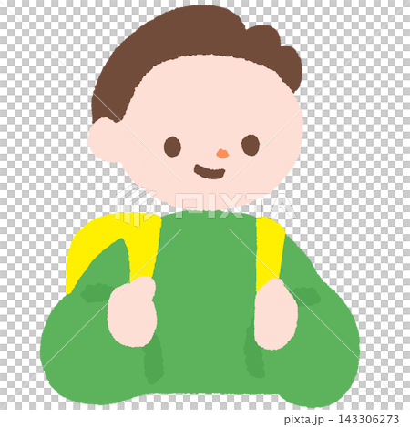 描繪男孩背著書包或背包的日常生活的插圖。 描繪男孩背著書包或背包的日常生活的插圖。 143306273