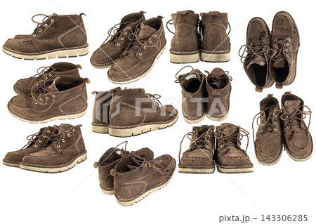 Suede shoes isolated on white background Suede shoes isolated on white background 143306285