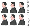 中年男性の横顔 表情イラストセット 143306532