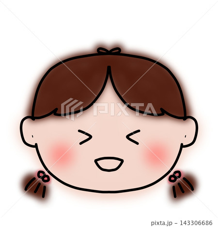 手描きの家族の顔イラスト 女の子 大笑い 手描きの家族の顔イラスト 女の子 大笑い 143306686
