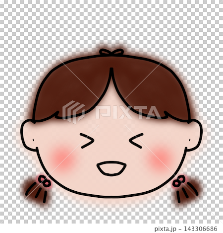 手描きの家族の顔イラスト 女の子 大笑い 手描きの家族の顔イラスト 女の子 大笑い 143306686