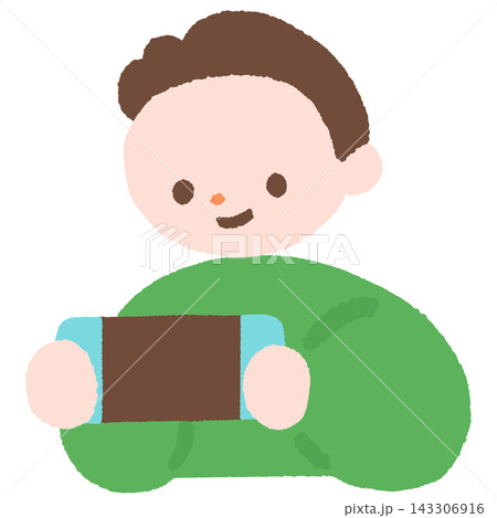 ゲームをする男の子の日常イラスト 143306916