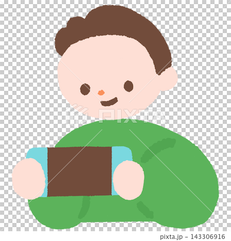一幅描繪男孩玩電子遊戲日常生活的插圖。 一幅描繪男孩玩電子遊戲日常生活的插圖。 143306916