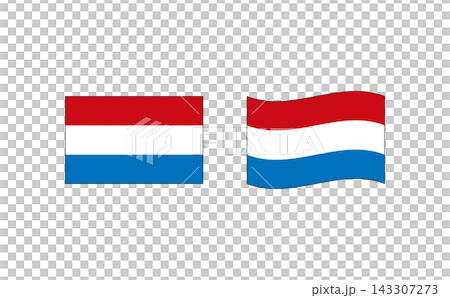 A set of illustrations of the Luxembourg flag. 143307273