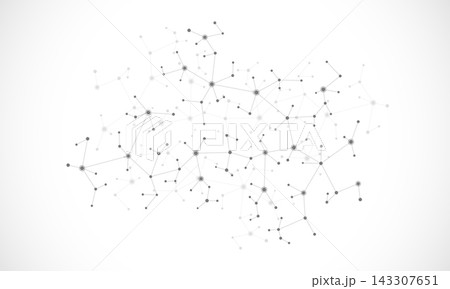 Molecular structure and genetic engineering, molecules DNA, neural network, scientific research. Abstract background for innovation technology, science, healthcare, and medicine 143307651