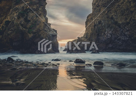 colorful sunset over the sea colorful sunset over the sea 143307821