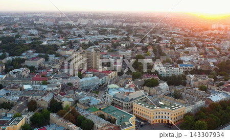 Beautiful panoramic view of the city. The historical center of the city of Odesa. Beautiful panoramic view of the city. The historical center of the city of Odesa. 143307934