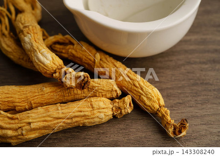 Ginseng roots herb medicine from Korea. Ginseng roots herb medicine from Korea. 143308240