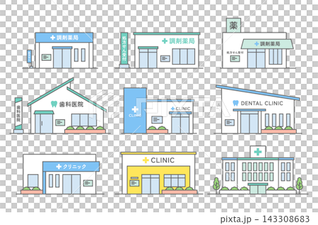 醫療相關建築圖標 醫療相關建築圖標 143308683