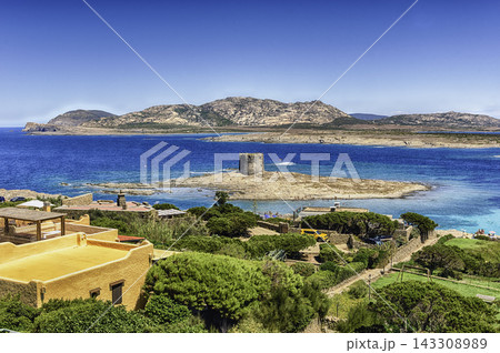 La Pelosa beach in the town of Stintino, Sardinia, Italy La Pelosa beach in the town of Stintino, Sardinia, Italy 143308989