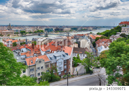 Panoramic View of Budapest with Danube River and Bridges Panoramic View of Budapest with Danube River and Bridges 143309071