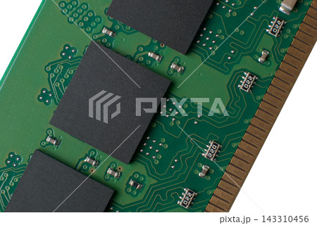Computer RAM Circuit Board Macro with Memory Chips Computer RAM Circuit Board Macro with Memory Chips 143310456