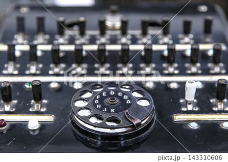 Vintage Telephone Switchboard with Rotary Dial and Control Panel 143310606