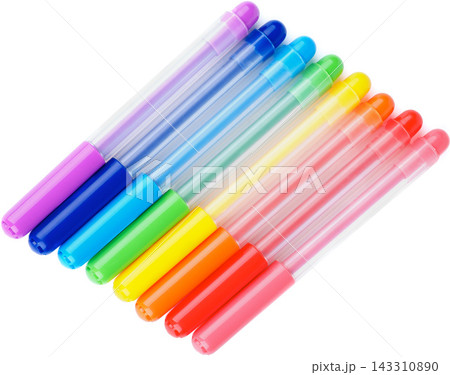 Colorful Marker Pens Isolated on White Background 143310890