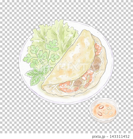 ベトナム料理のバインセオ 143311452