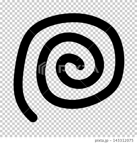 A black swirling vortex symbol representing confusion or uncertainty; transparent background. 143312075