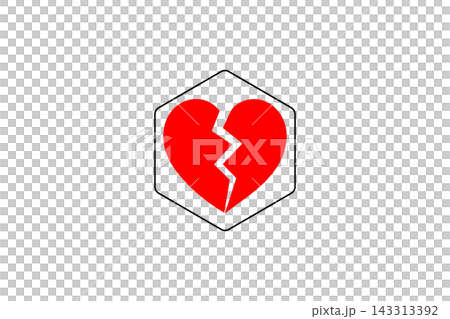 Red Broken Heart Icon Symbolizing Heartbreak And Relationship Loss Red Broken Heart Icon Symbolizing Heartbreak And Relationship Loss 143313392