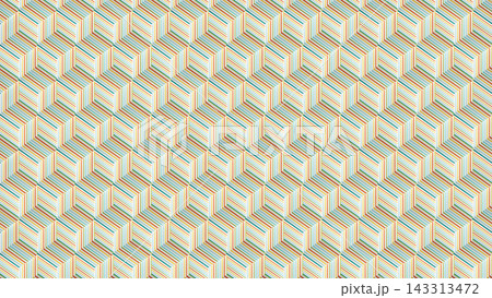 Multicolor seamless stripe cube pattern, isometric 3d optical illusion Multicolor seamless stripe cube pattern, isometric 3d optical illusion 143313472