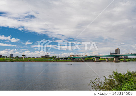 淀川右岸高槻市側から望む枚方市街 大阪府枚方市 淀川右岸高槻市側から望む枚方市街 大阪府枚方市 143314509
