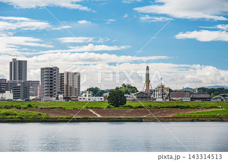 淀川右岸高槻市側から望む枚方市街 大阪府枚方市 淀川右岸高槻市側から望む枚方市街 大阪府枚方市 143314513