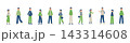 秋を過ごす人々のイラストセット	 143314608