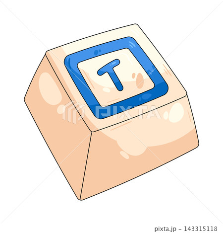 Illustration of keycap letter T Illustration of keycap letter T 143315118