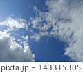 Blue sky with scattered white clouds. Natural summer weather background 143315305