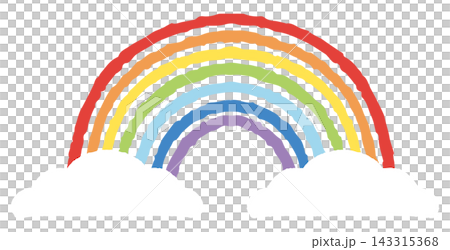 A simple, hand-drawn vector illustration of a rainbow and clouds. A simple, hand-drawn vector illustration of a rainbow and clouds. 143315368