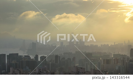 Hong Kong Sept 13 2026 Thick Fog Covers Victoria Harbour Skyline Hong Kong Sept 13 2026 Thick Fog Covers Victoria Harbour Skyline 143316544