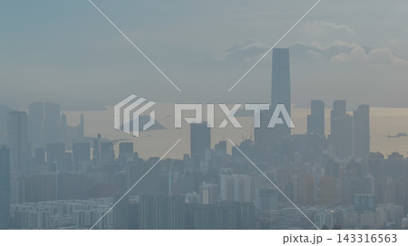Hong Kong Sept 13 2026 Tsim Sha Tsui Waterfront Skyline Under Hazy Sky 143316563