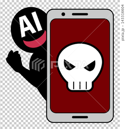 スマホをハッキングするAIのイメージ スマホをハッキングするAIのイメージ 143316604