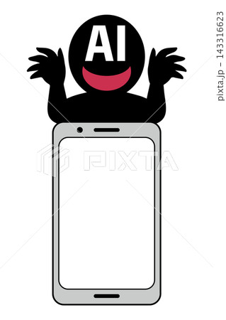 悪いAIがスマホを狙うイメージ素材 悪いAIがスマホを狙うイメージ素材 143316623