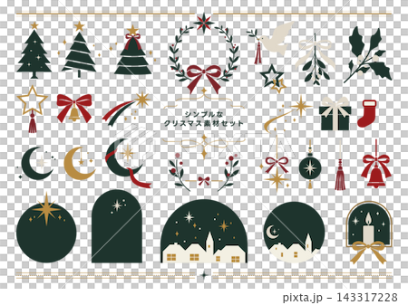 Easy-to-use red and green Christmas material set Easy-to-use red and green Christmas material set 143317228