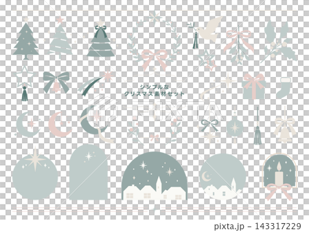 Easy-to-use green and pink Christmas materials Easy-to-use green and pink Christmas materials 143317229