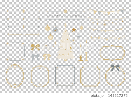 Sparkling gold Christmas material set 143317273