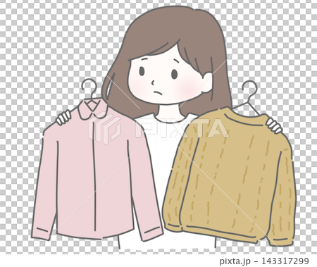 女性為選擇穿什麼衣服而苦惱 143317299