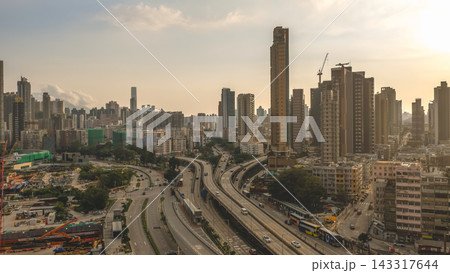 Hong Kong Aug 16 2026 Kowloon City urban buildings and roadway Hong Kong Aug 16 2026 Kowloon City urban buildings and roadway 143317644