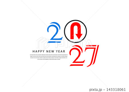 Happy New Year 2027 Minimal Graphic Design With Countdown Arrow Symbolizing Change and Renewal Happy New Year 2027 Minimal Graphic Design With Countdown Arrow Symbolizing Change and Renewal 143318061