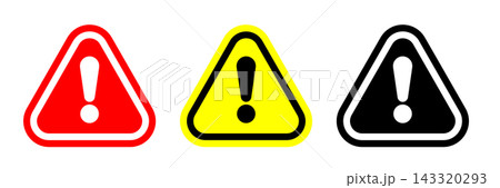 Exclamation mark in triangle caution sign Exclamation mark in triangle caution sign 143320293